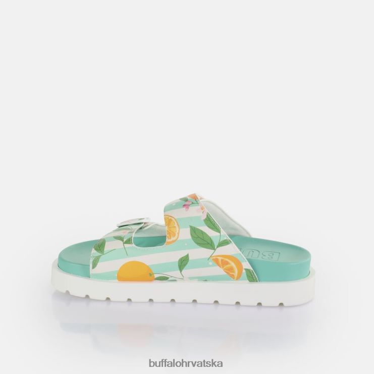 zelena/narančasta Buffalo eve sol platform slide vegan |slajdova TDD6T291